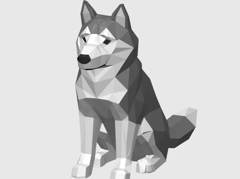 Low Poly Husky Dog
