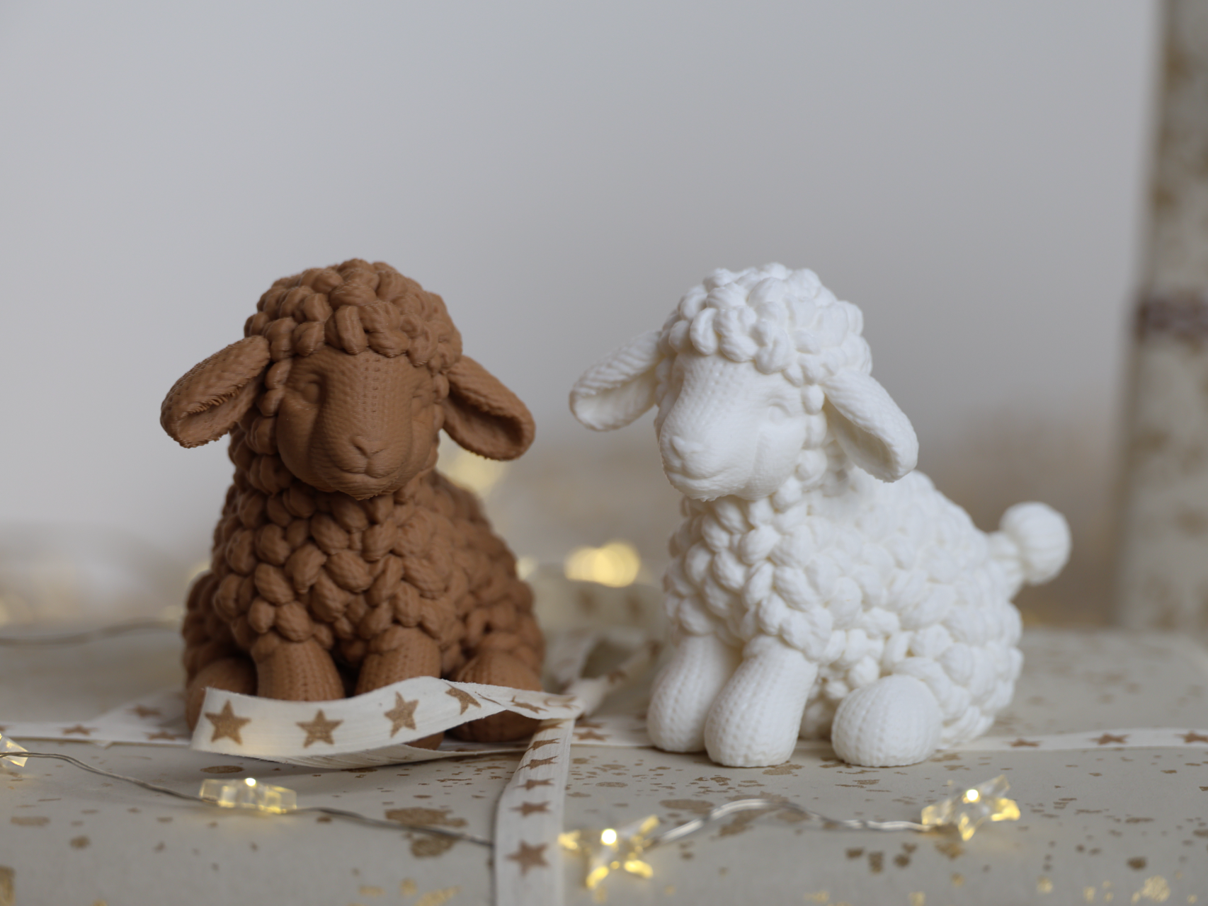 Ovejas de Punto 3D: Adorno Navideño Encantador