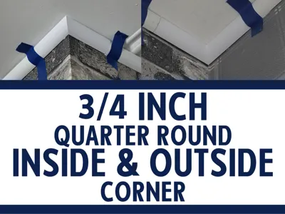 3/4 Quarter Round Moulding Corner Inside Outside