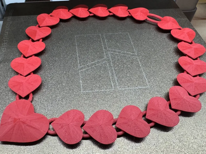 Valentine's Day Heart Neckless Print-In-Place