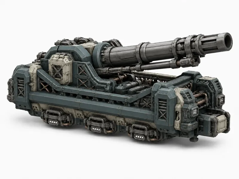 Grimdark Space Dwarf Land Train - Siege Cannon 