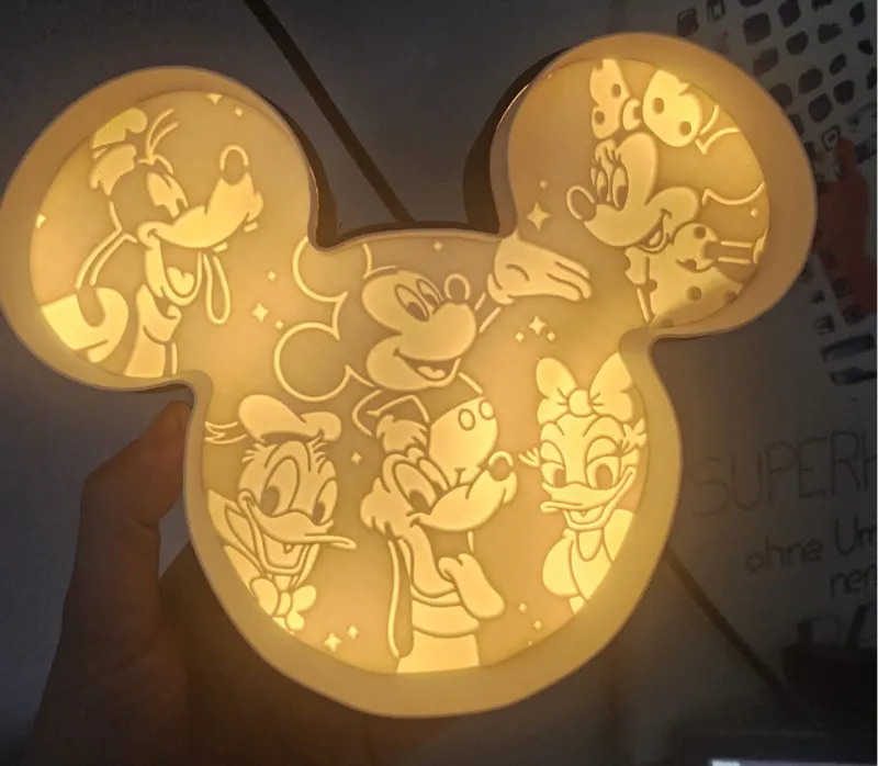 Mickey & Mini  Mouse Donald Duck Pluto Daisy Lampe