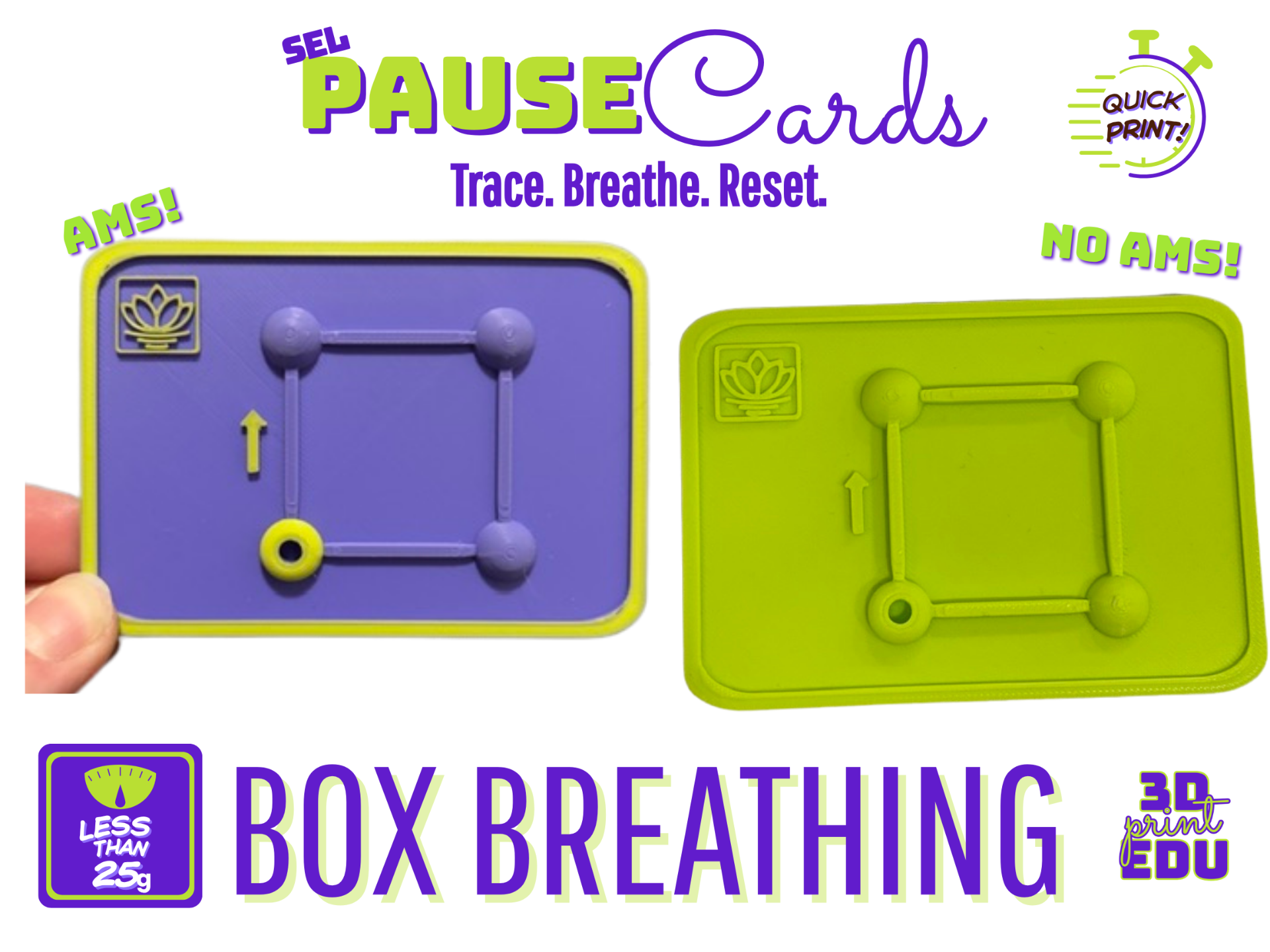Box Breathing Pause Card for Kids