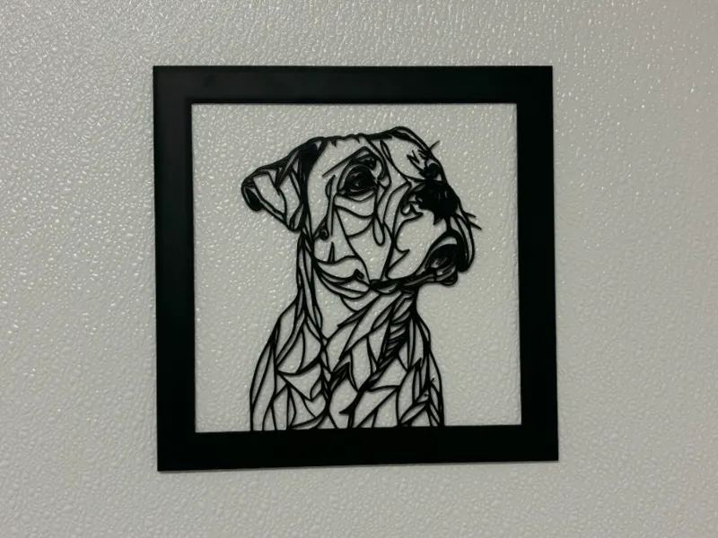 Dog lineart frame decor American Stafford Terrier