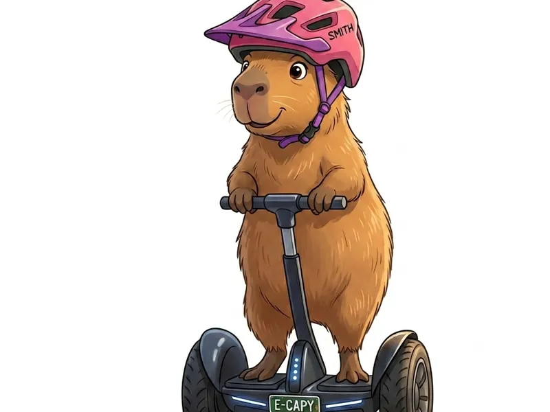 Capybara on Segway Hoverboard