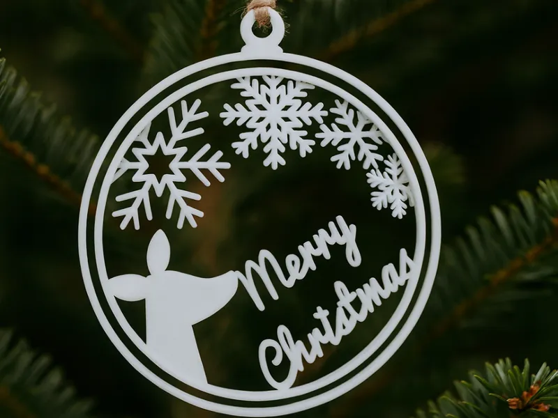 Christmas Deer & Snowflake Ornament!