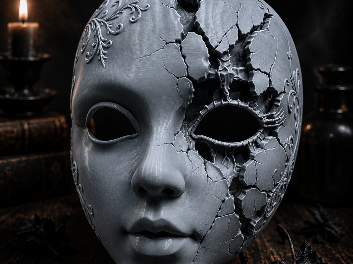 Shattered Porcelain Doll Mask 3D model