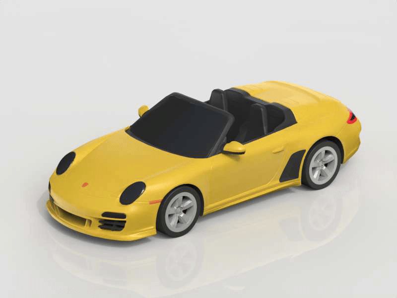 【Porsche】保时捷911 Speedster(997.2)汽车模型 轮胎可动