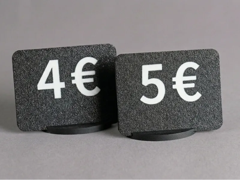 Deutsche Preisschilder und Displays für Märkte