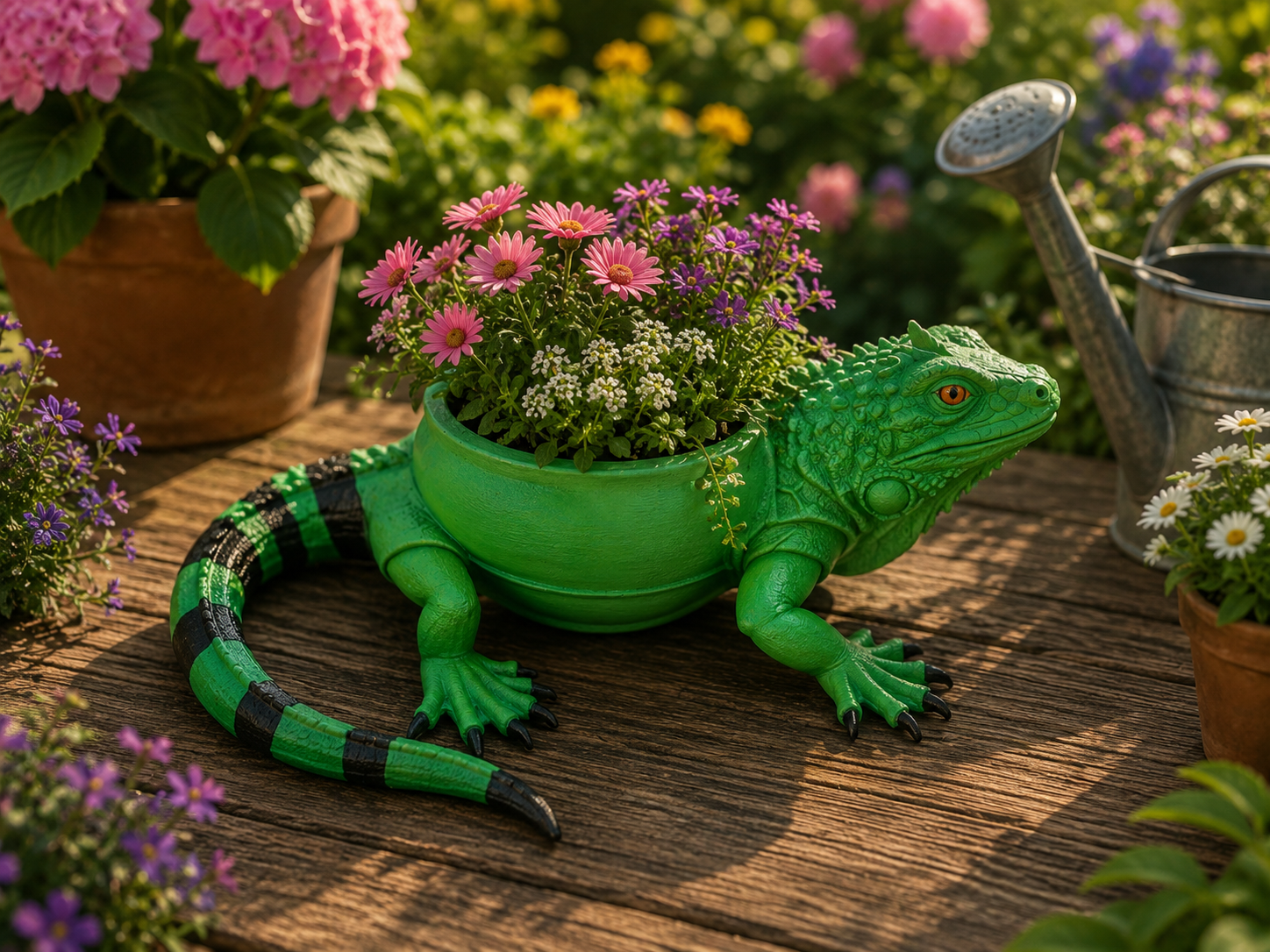 Süßer Grüner Leguan Blumentopf - Pflanztopf
