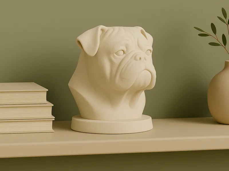 English Bulldog – 3D Printable Dog Bust