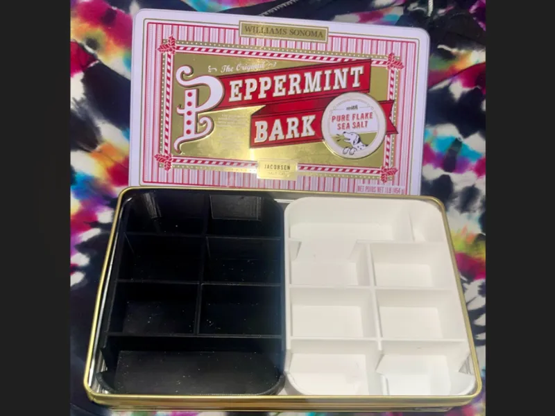 DIY Storage - William Sonoma Peppermint Bark Tin