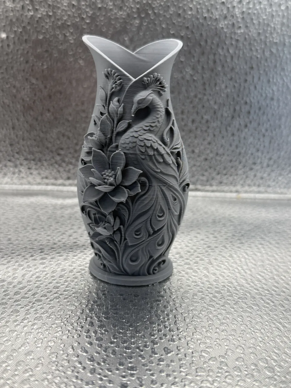 Peacock Floral Vase Deep Blue Elegant Home Decor view 3