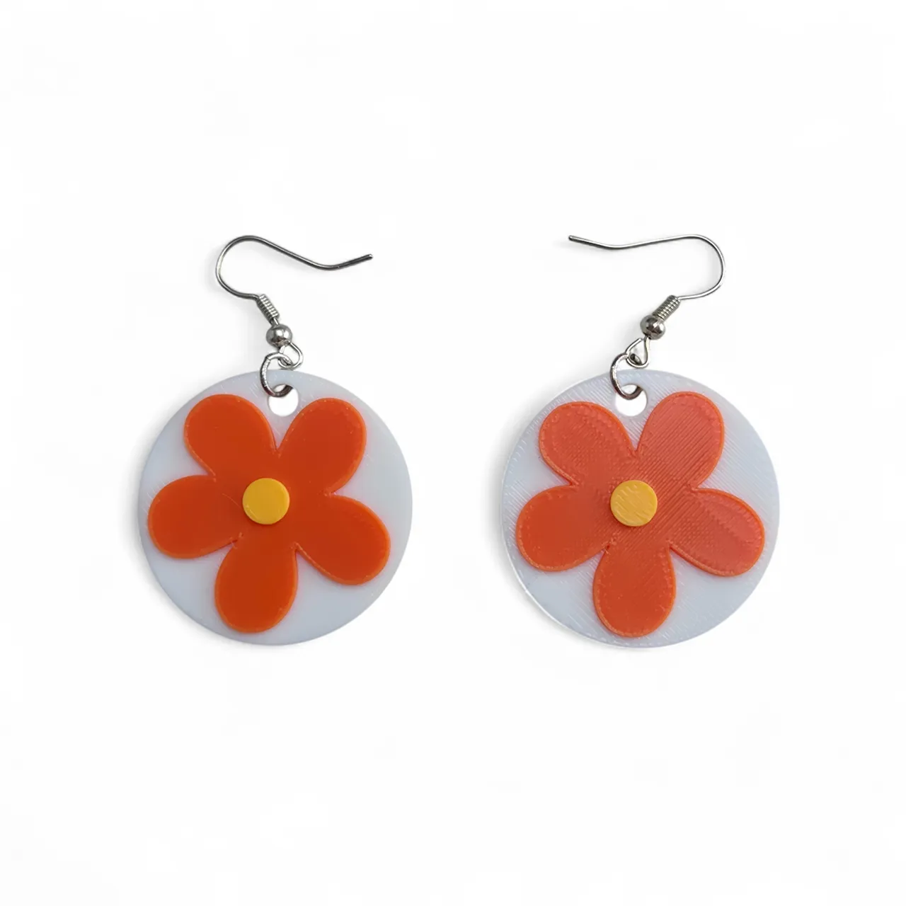 flower in circle earrings view 3