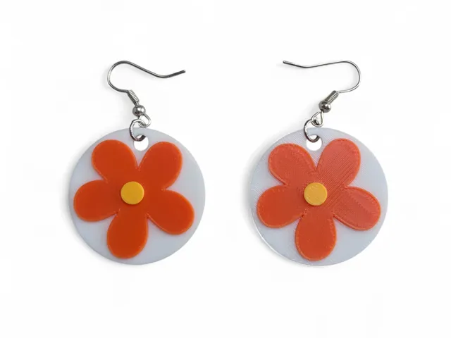 flower in circle earrings