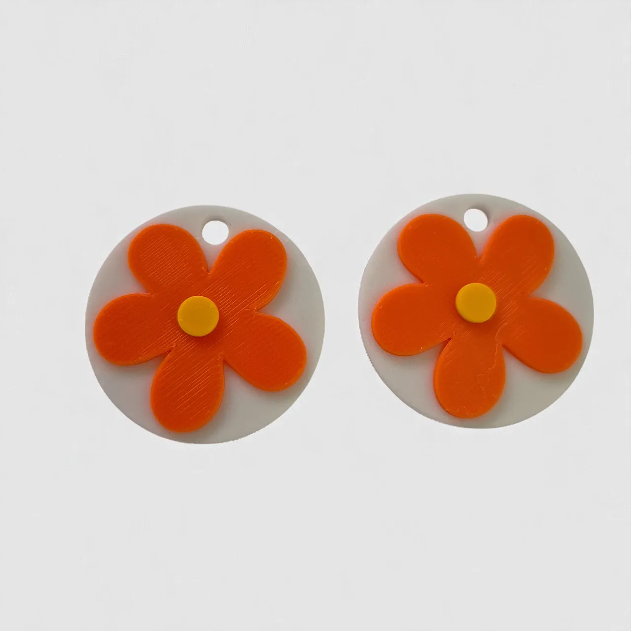 flower in circle earrings view 2