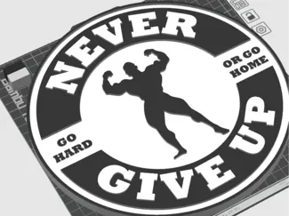 Never give up gym wall decoration