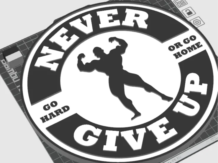 Never give up gym wall decoration