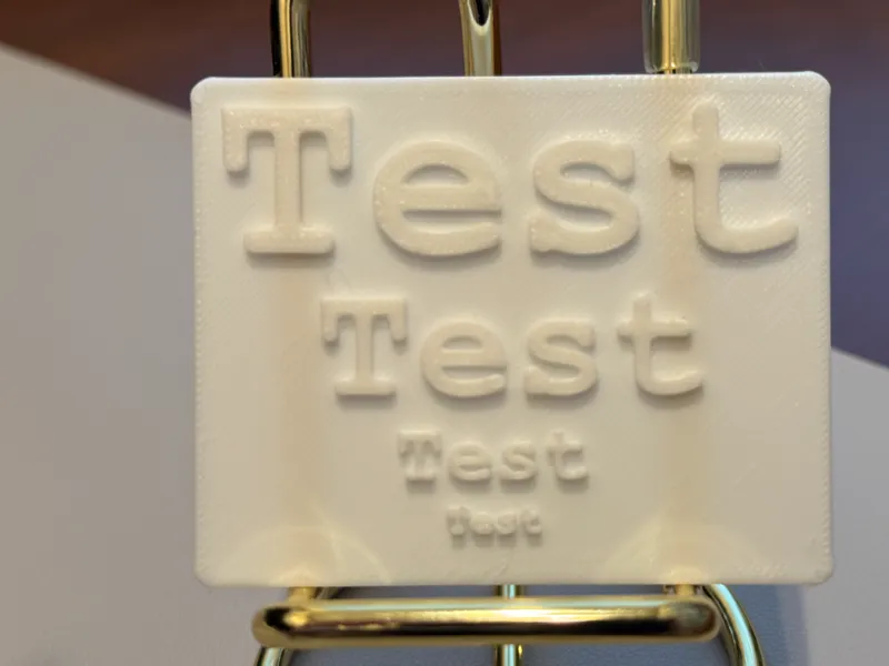 Text Test Print **QUICK PRINT** Build plate test