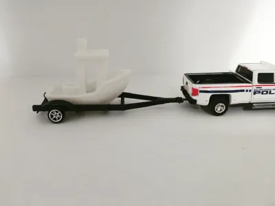 Hotwheels-GREENLIGHT-MATCHBOX Benchy-Boat trailer