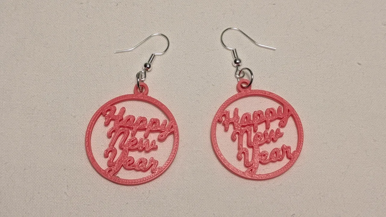 Stylish Happy New Year Earrings view 2