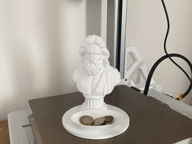 Zeus Bust Coin Tray — Mythology Desk Organizer