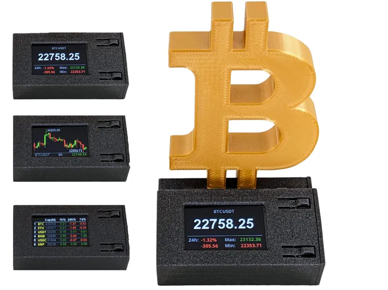 Configurable WiFi realtime bitcoin price tracker