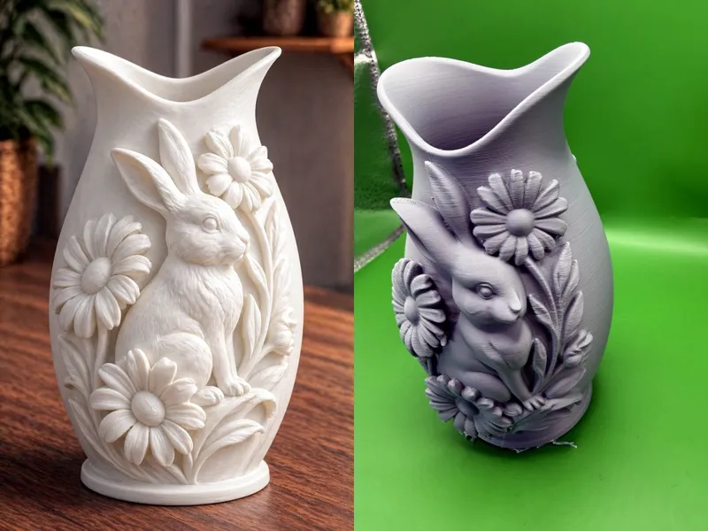 Rabbit Daisy Floral Vase