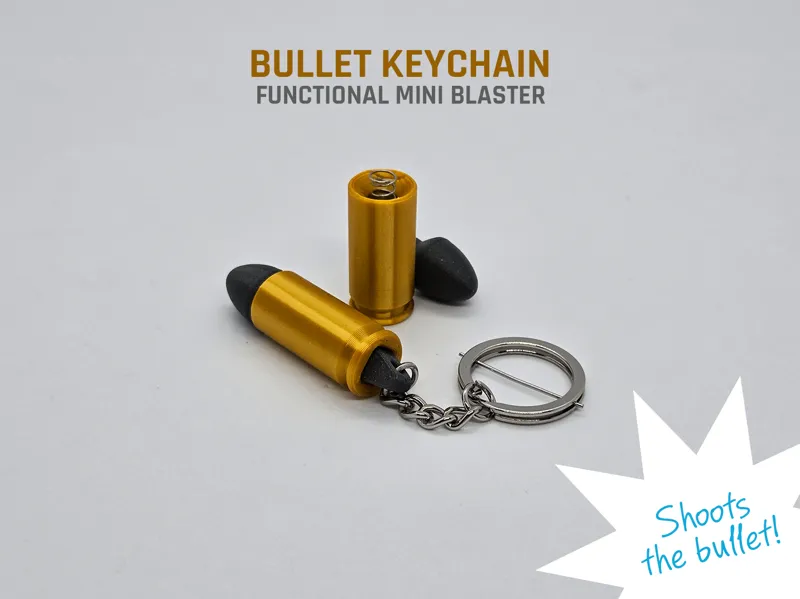 Bullet Keychain — functional mini blaster