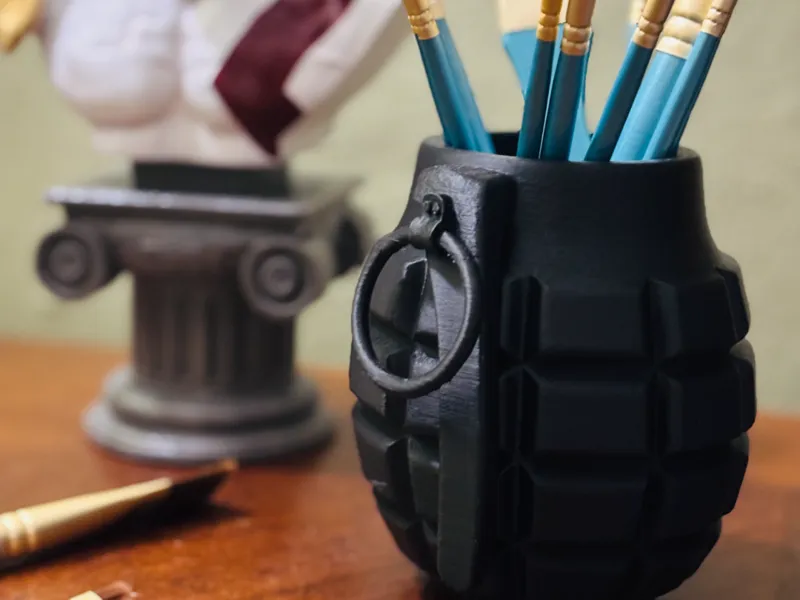Grenade Pencil Brush Holder - Vase 