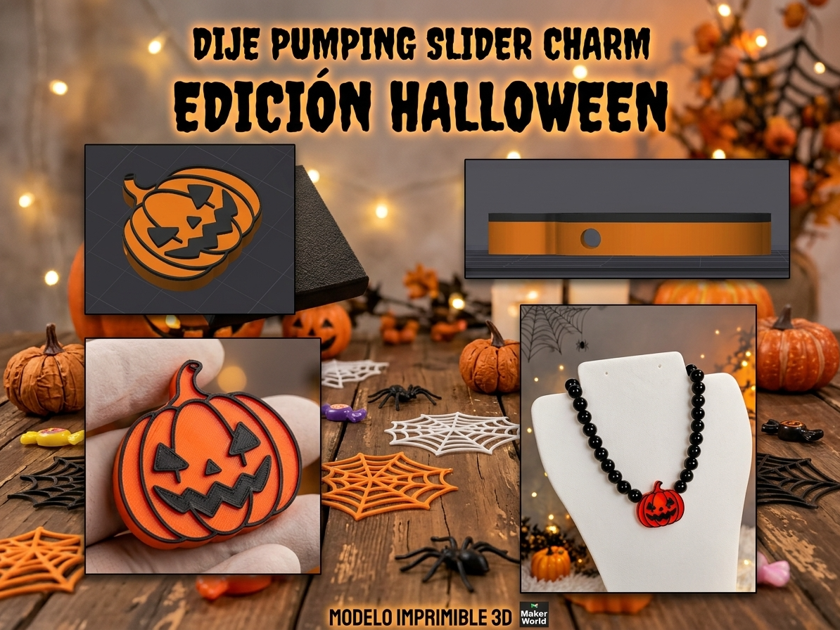 Dije Pasador de Calabaza de Halloween 3D model