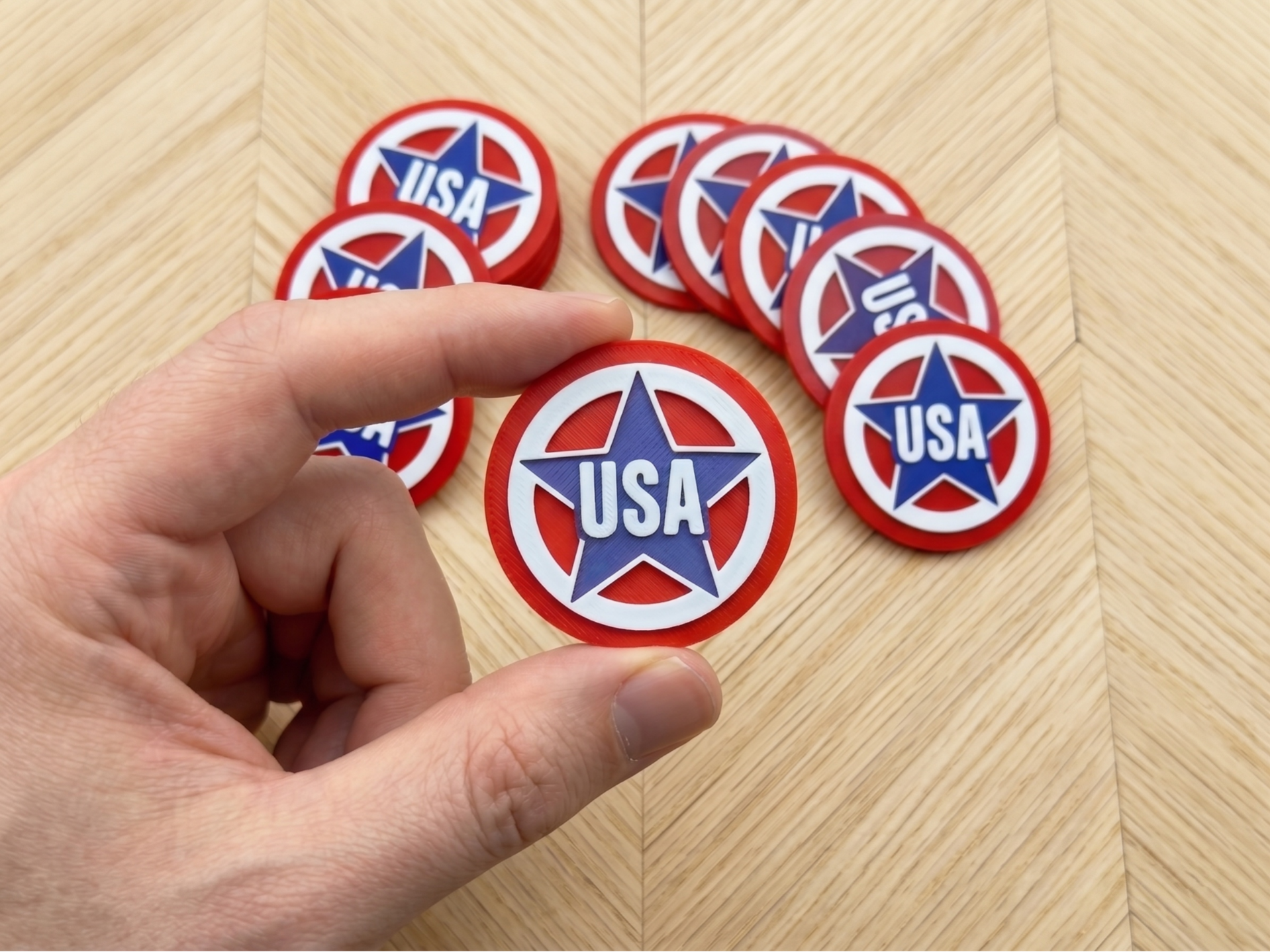 Easy 3-Color USA Token/Coin for July 4th - America