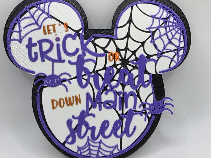 Let's Trick or Treat Down Main Street 3D Sign