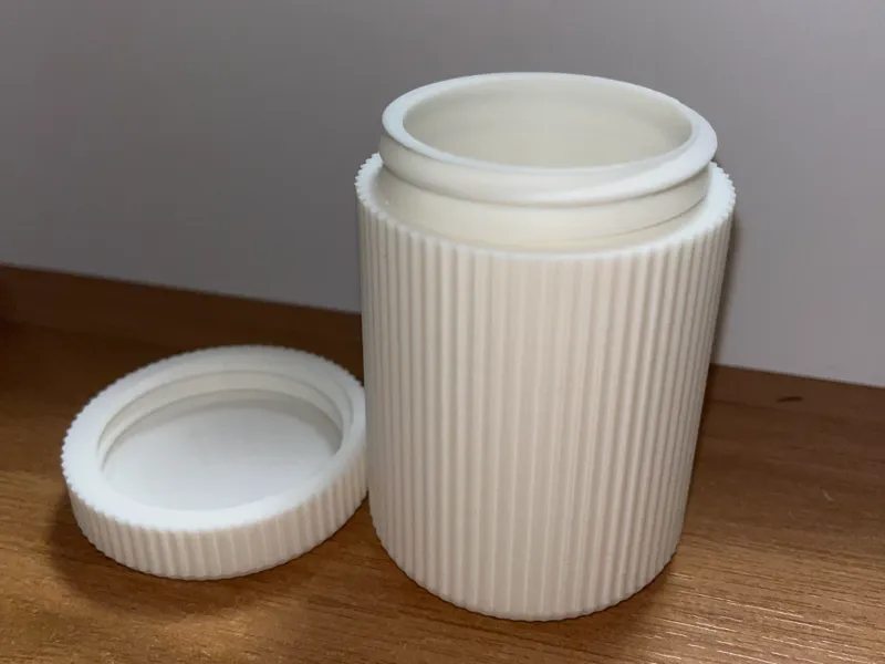 Ribbed Storage Container with Screw Lid