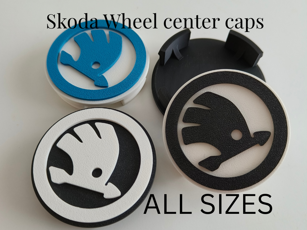 Parametric Skoda Wheel center caps, Center covers