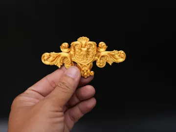 Letrero o emblema decorativo: Baroque Shell Cartouche Classic Scroll Relief — vista de referencia 3