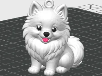 Chaveiro Miniatura Cachorro Spitz Branco