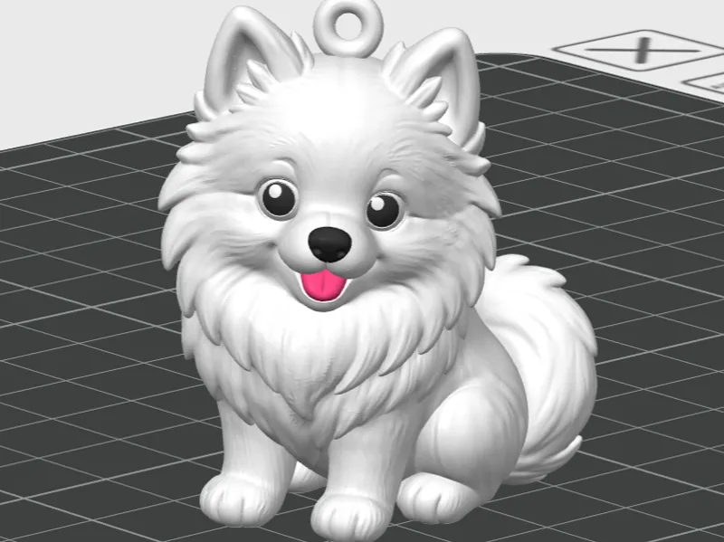 Chaveiro Miniatura Cachorro Spitz Branco