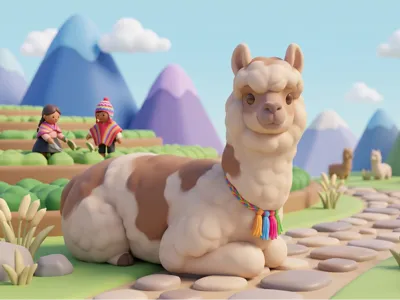 Cute Lounging Alpaca Yard Decor