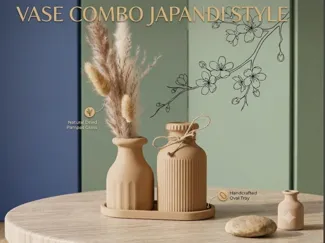VASE COMBO JAPANDI STYLE ( 3 pieces )