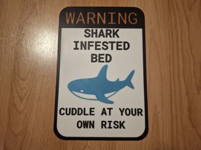 Shark Infested Bed - sign (glow)
