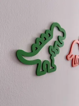 Letrero o emblema decorativo: Dino Line Art Set – Minimalist Kids Room Decor — vista de referencia 4