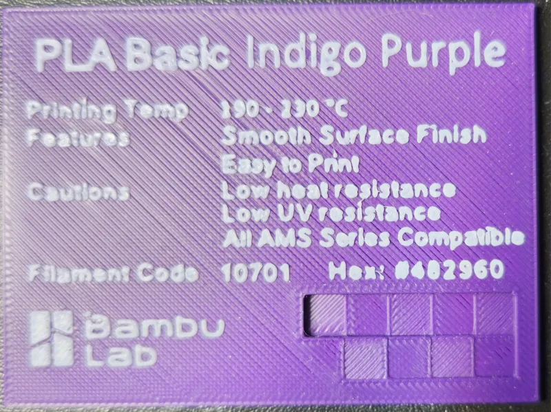 Filament Labels 30 PLA Colors for Spool Holder