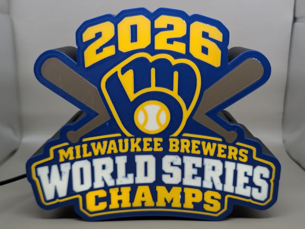 Milwaukee Brewers World Series Champs LIghtbox - Free 3D Print Model ...