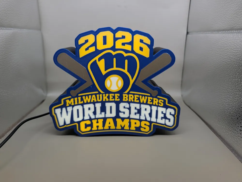 Milwaukee Brewers World Series Champs LIghtbox - Free 3D Print Model ...