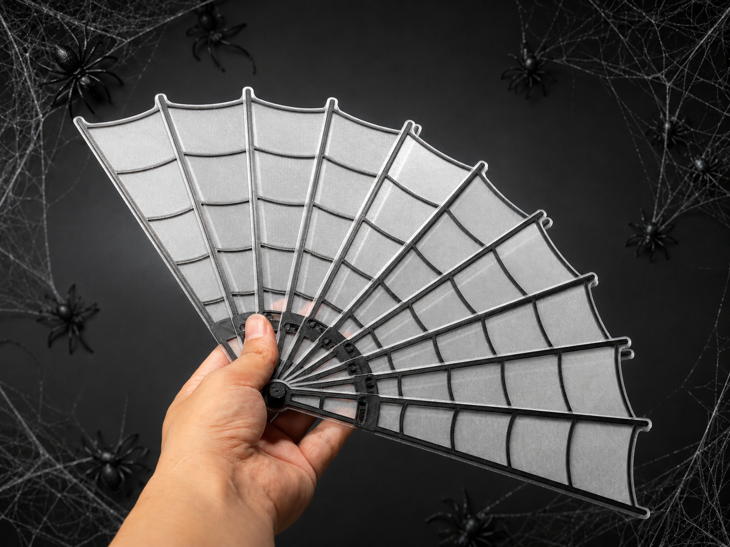 Spider Web Folding Fan