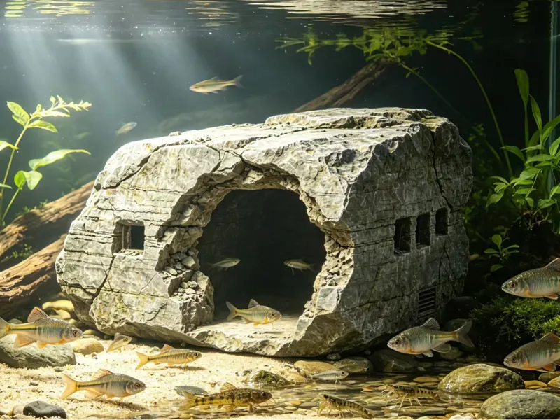 原生石头躲避屋（可沉水）