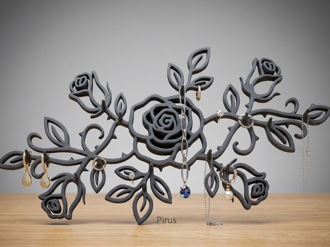 Floral Wall Art Jewelry Holder–Line Art Organizer