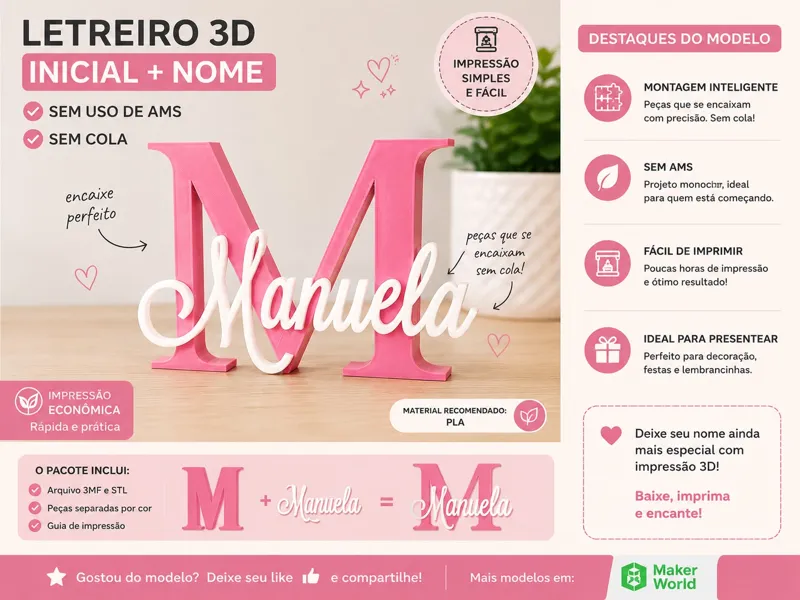 Letreiro 3D Manuela