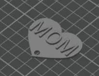 MOM heart keychain